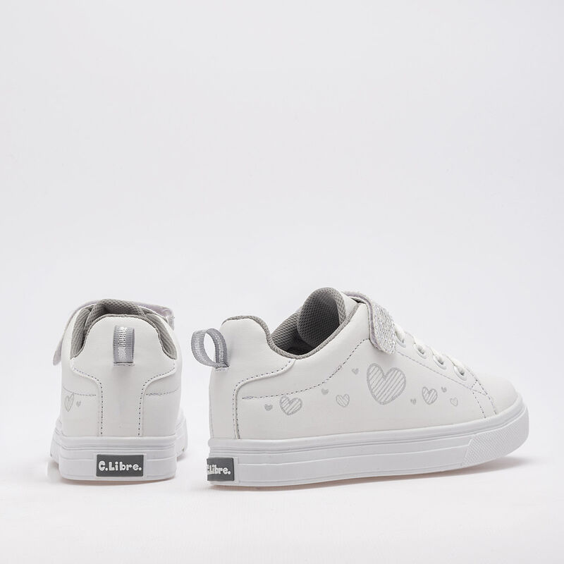 C>libre Tenis Para Ni&ntilde;a Blanco Plata Cod 120313... image number null