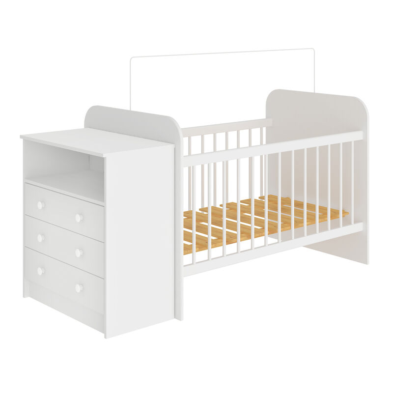 Cuna Con Comoda Skal Baby Color Blanco Premium ... image number null