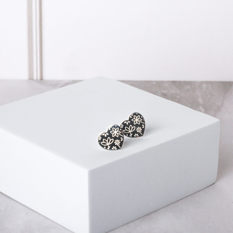 Broqueles Coraz&oacute;n Querer de Plata image number null