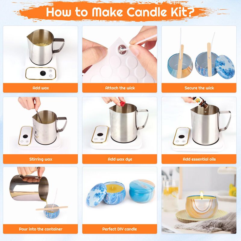 Kit Para Hacer Velas Ofun Con Cera De Soja 100%... image number null