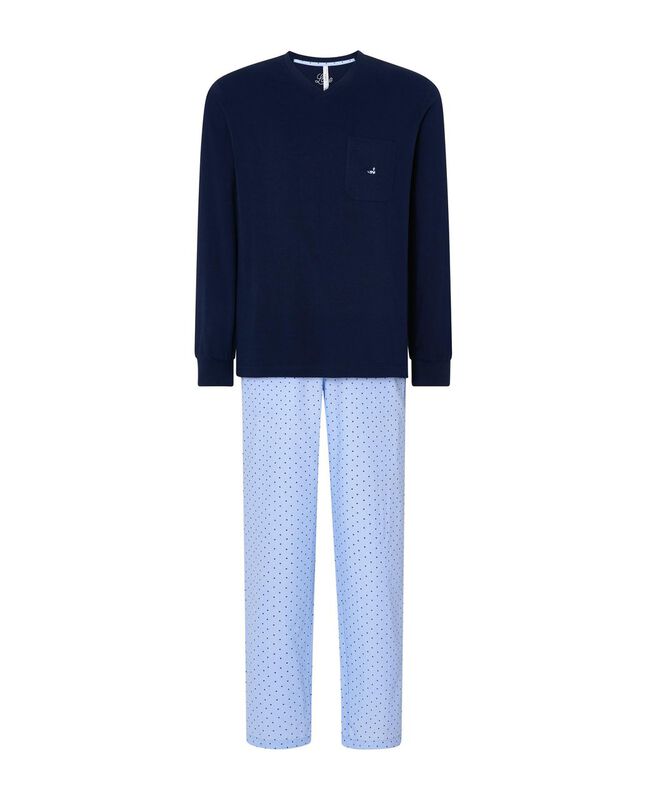 Pijama Estampado Mixto Azul image number null