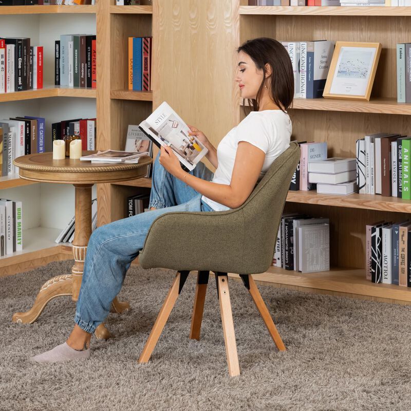 Silla Giratoria 360&deg; Con Brazos, Tapizada En Te... image number null