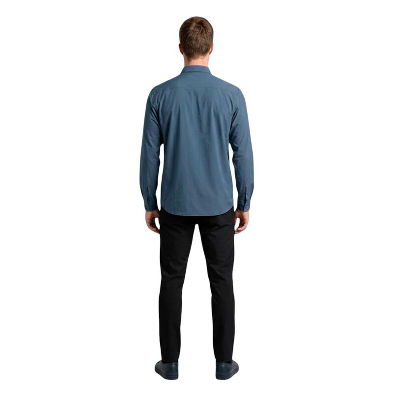 Atlo Camisa Lisa Manga Larga Blue Para Hombre image number null