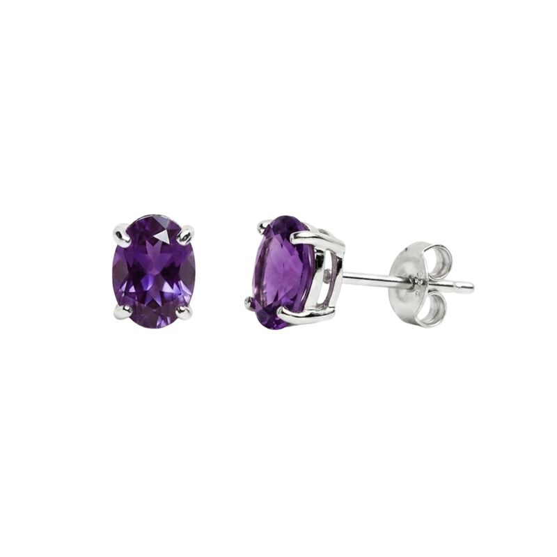 Aretes Gaia Amatista Mini De Plata image number null