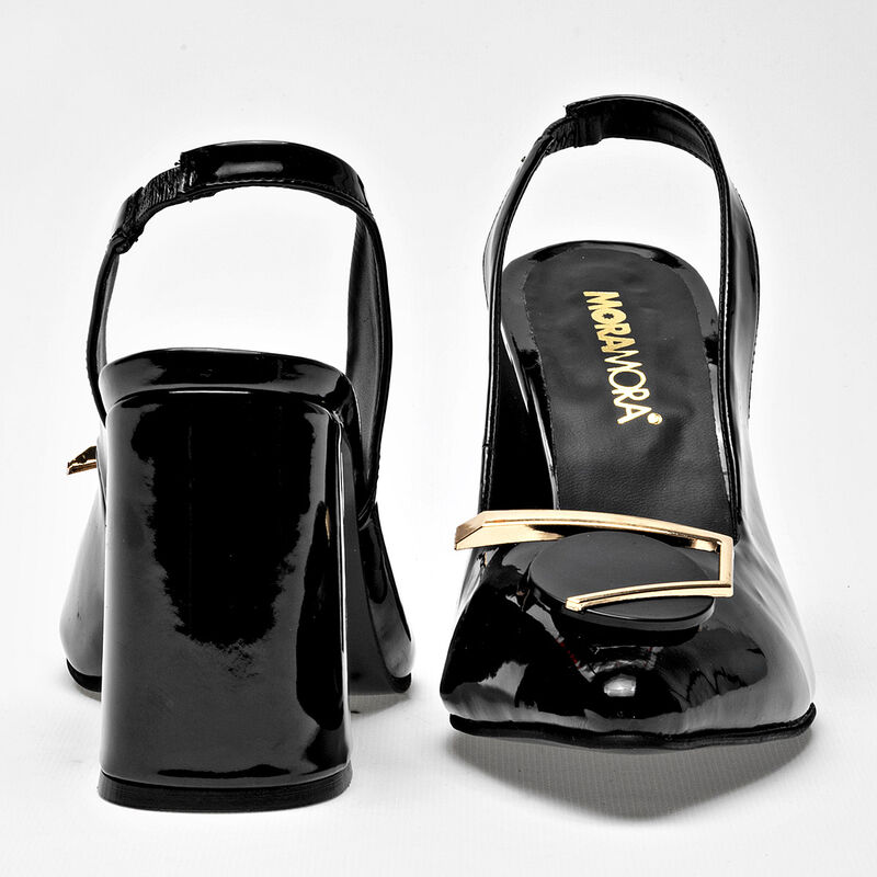 Moramora Zapatilla para mujer negro charol image number null