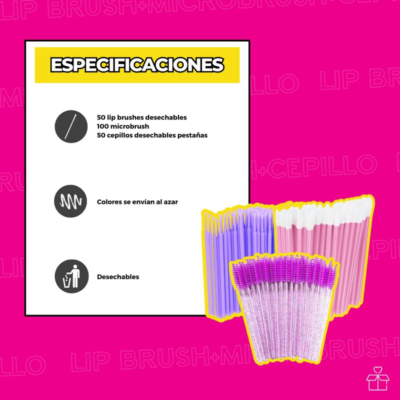 100 Microbrush + 50 Cepillos para Pestañas + 50... image number null