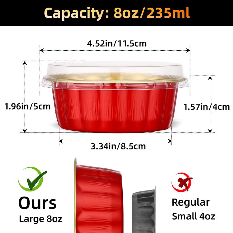 Cazuelitas Beasea 235 ml Pack 120, Rojo y Dorad... image number null