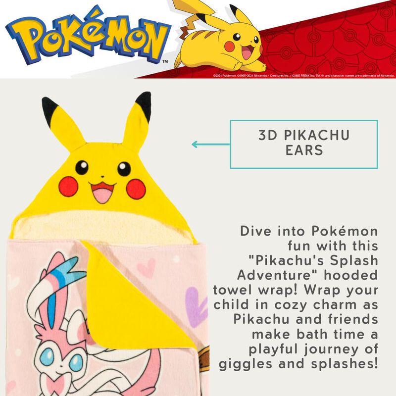 Toalla Con Capucha Franco Pok&eacute;mon Girl Anime Ki... image number null