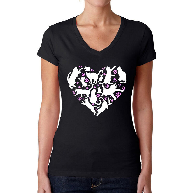Camiseta De Cuello En V Word Art Para Mujer - C... image number null