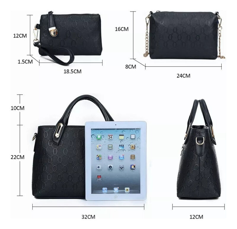 Juego 4 Piezas Bolsos Hombro Cuero Sint&eacute;tico image number null