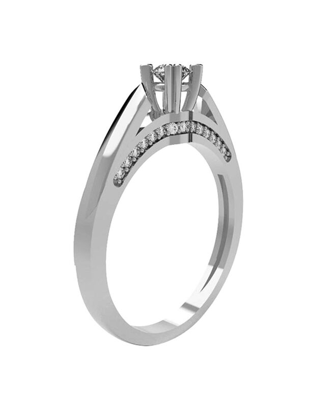 Anillo de Compromiso de 14K con Diamante de Lab... image number null