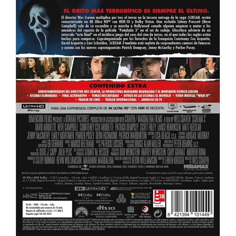 Scream 3 (4K UHD) [Blu-ray] image number null
