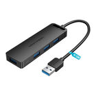 Adaptador USB 3.0 Hub 4 en 1 VENTION 50 cm SuperSpeed  habilitado corriente externa mico USB (5V-2A)