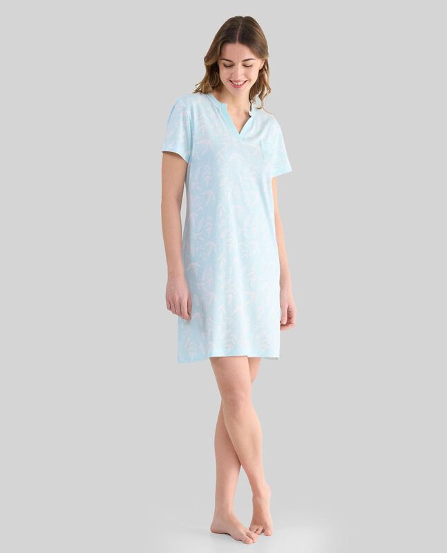 Camis&oacute;n Corto de Mujer con Hojas Verde image number null