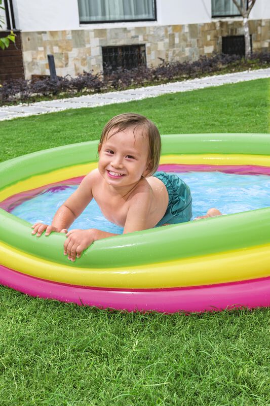 Alberca Inflable Redonda 3 Anillos Verde Amaril... image number null