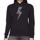 Sudadera Con Capucha Word Art Para Mujer - Rayo - Negro