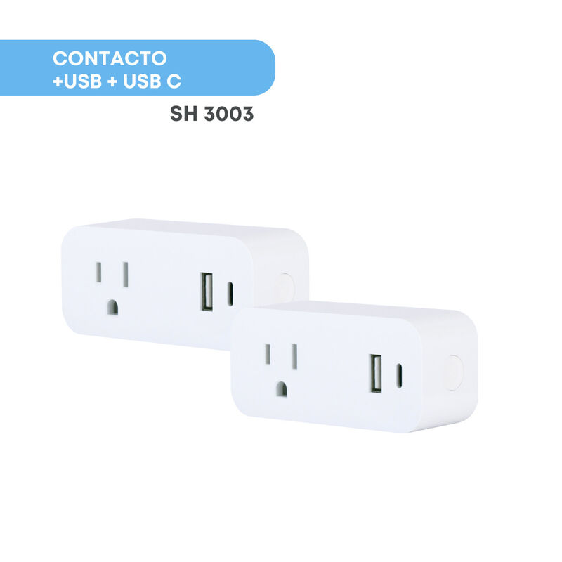 Pack 2 piezas Enchufe Inteligente + Usb C Smart... image number null