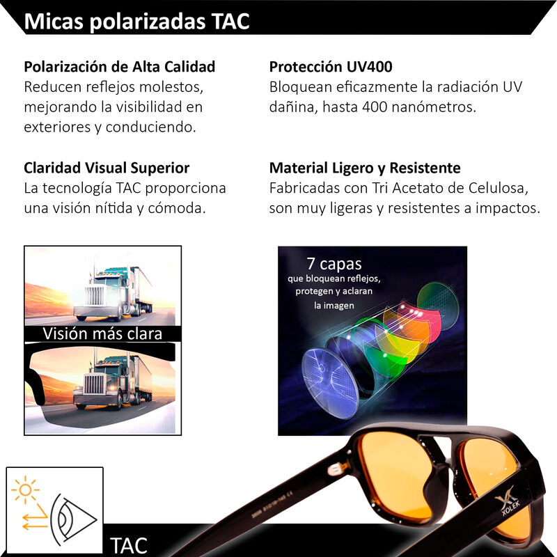 Lentes De Sol Xolek 159 Moda Aviador Unisex Uv ... image number null