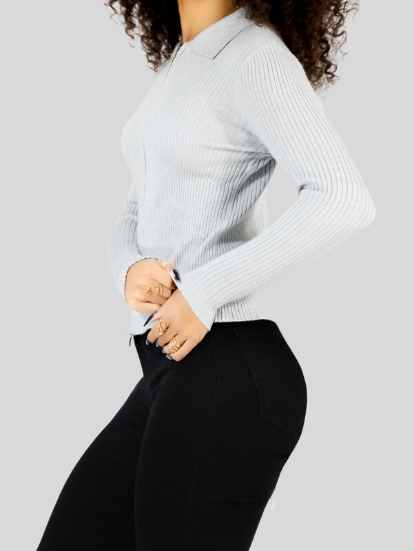 Sueter Mujer De Cuello Alto Y Cierre Sueteres S... image number null