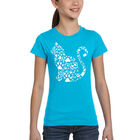 Camiseta Word Art Para Ni&ntilde;a - Garras de Gato - Turquesa