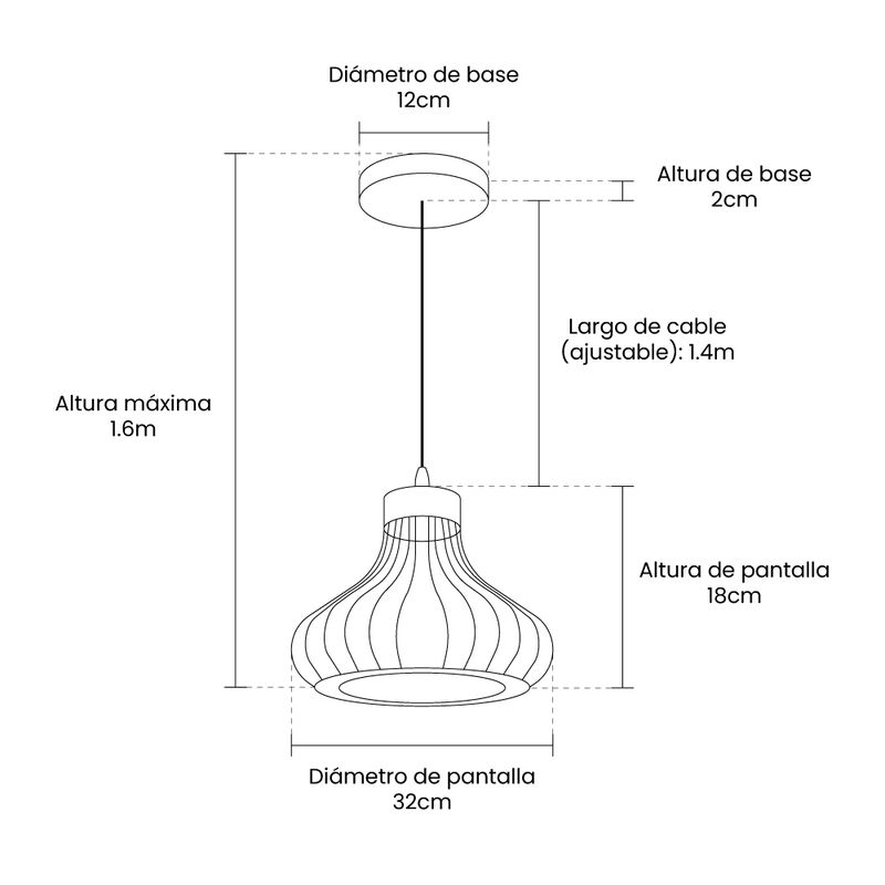 L&aacute;mpara Colgante MIL LUCES DONNA Negro Mate - E... image number null