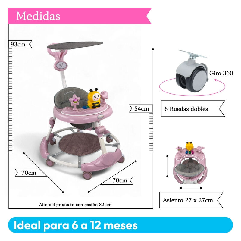 Andadera C/ Tapete Saltar&iacute;n Abeja Musical Mod. ... image number null
