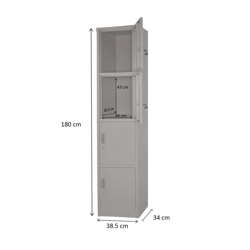 Locker Met&aacute;lico 4 Puertas Casilleros Oficina Ch... image number null
