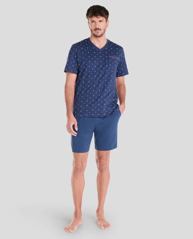 Pijama Corto con Anclas Marino image number null