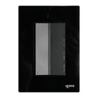 Placa Armada Cristal IGOTO CRIS1008-2008 con  1 apagador escalera de 3 módulos COLOR NEGRO