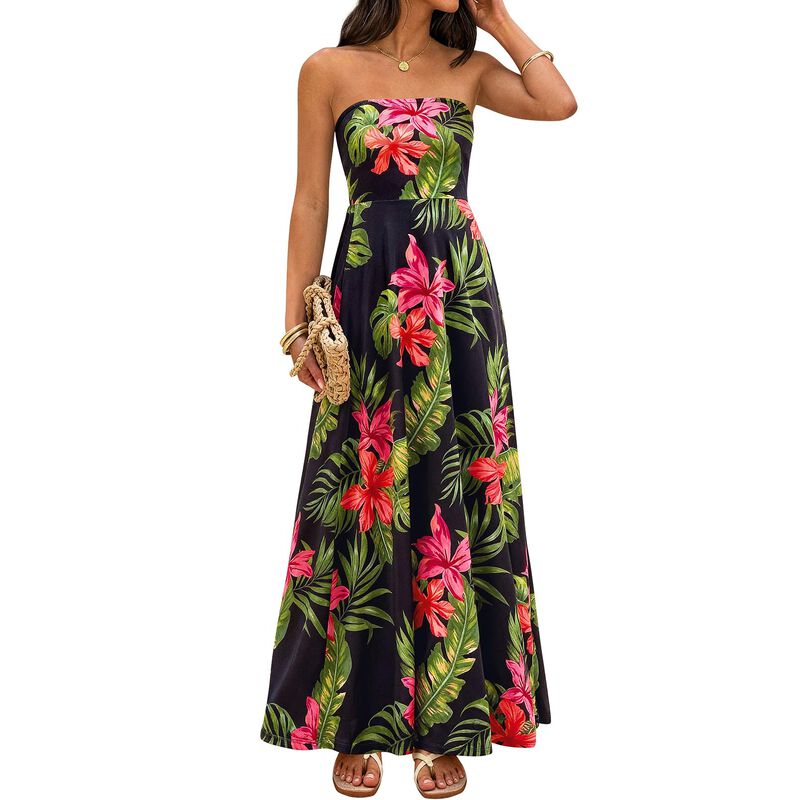 Vestido Prettygarden Maxi Floral Sin Tirantes L... image number null