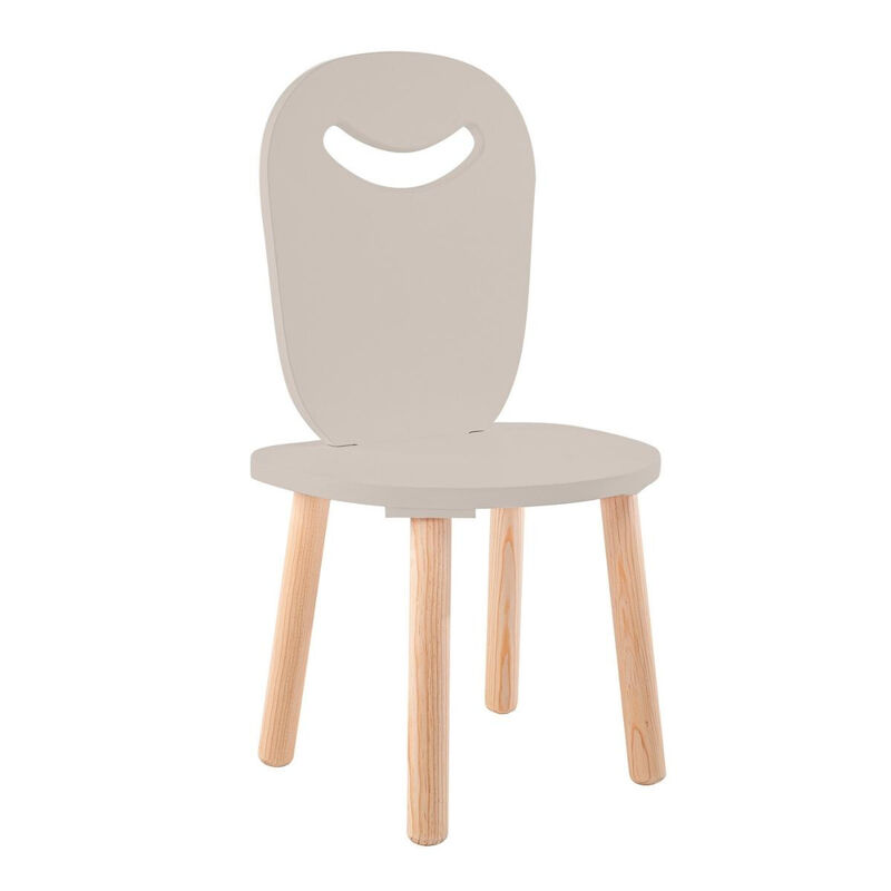 Silla Infantil Moderna de Madera Gris Clara image number null