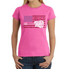 Camiseta Word Art Para Mujer - America Rocks- Rosa