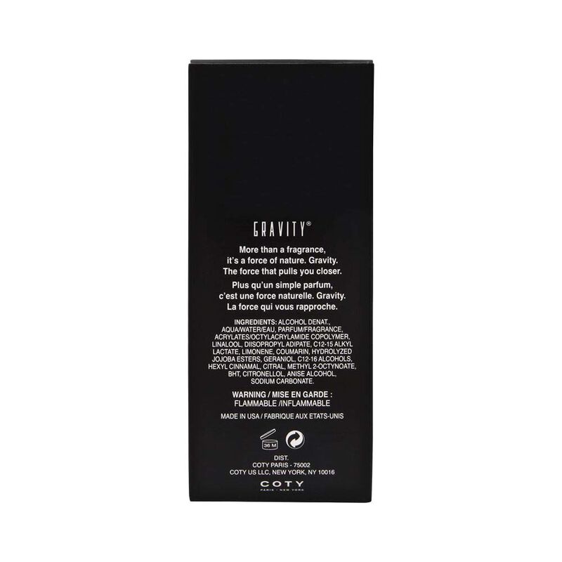Perfume Gravity Eau De Cologne En Aerosol, 50 M... image number null