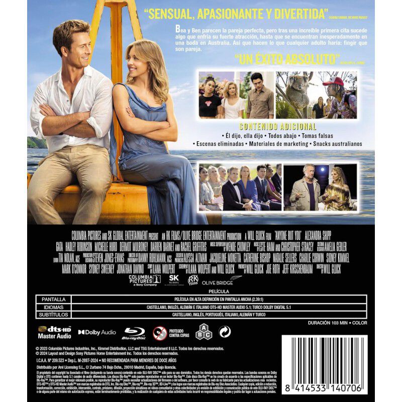 Cualquiera Menos T&uacute; [Blu-ray] (2023) Anyone But... image number null