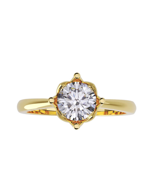 Anillo de Compromiso de 14K con Diamante de Lab... image number null