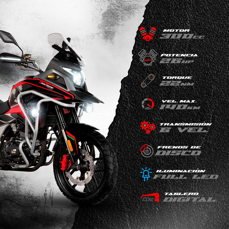 Motocicleta Gran Turismo Negro 300cc Performanc... image number null