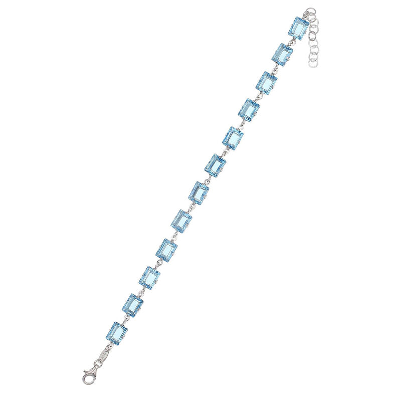 Pulsera De Plata 925 Con Zirconias Azules (17 +... image number null