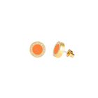 ARETES OCEAN COLOR NARANJA  CON ZIRCIONIAS