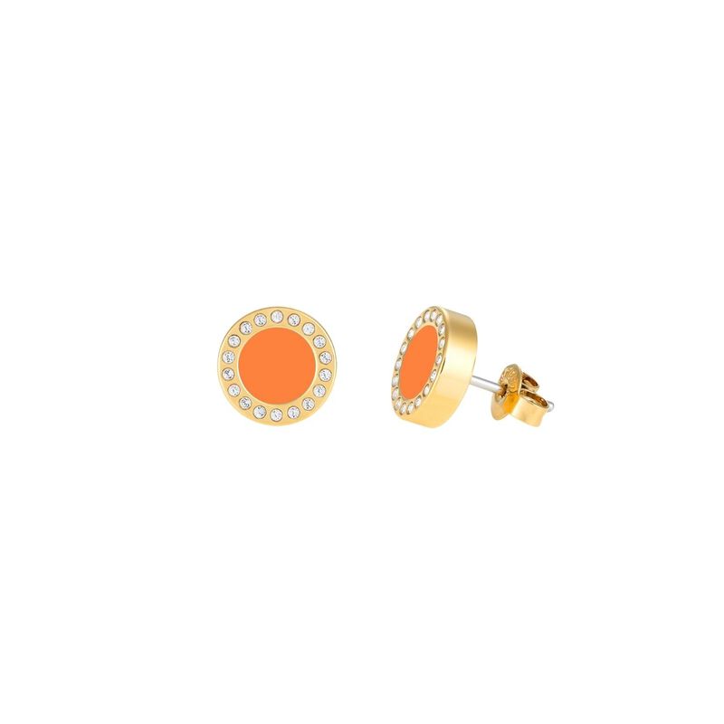 ARETES OCEAN COLOR NARANJA CON ZIRCIONIAS image number null