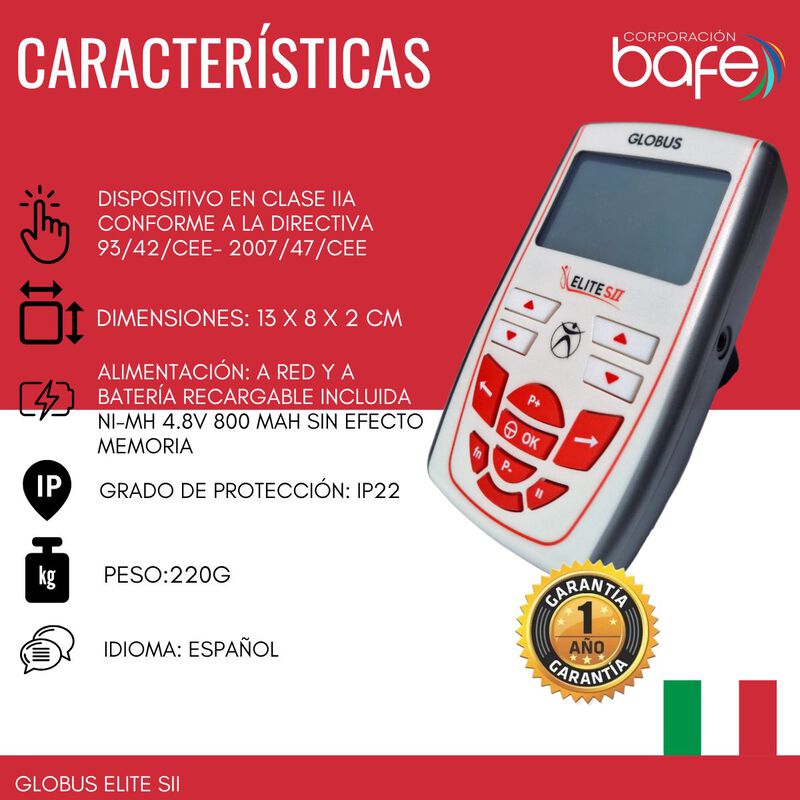 Electroestimulador Recargable Globus Elite SII ... image number null