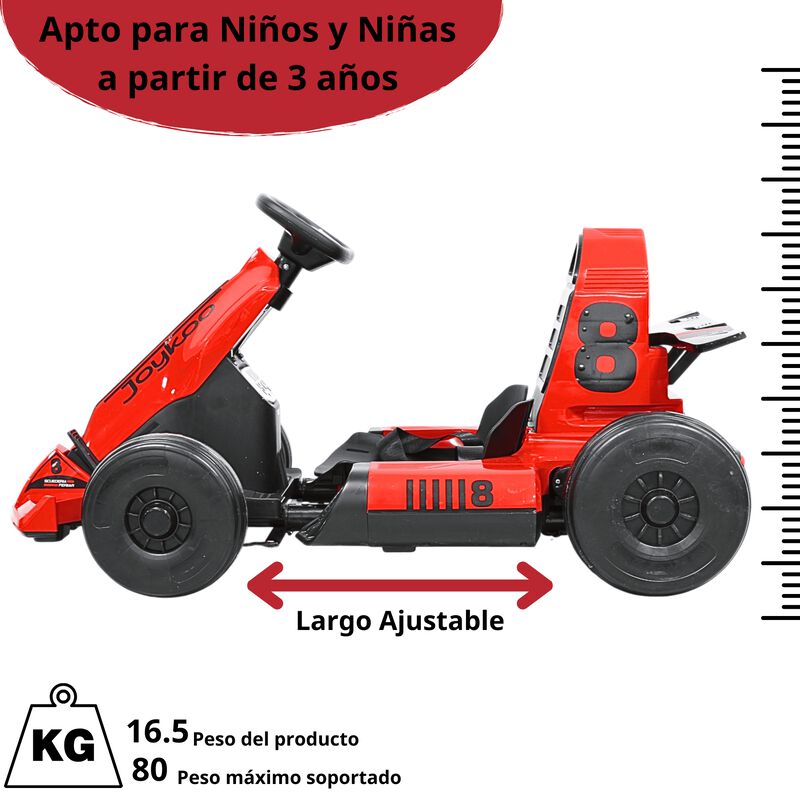 Montable El&eacute;ctrico Go Kart para Ni&ntilde;os con Largo... image number null
