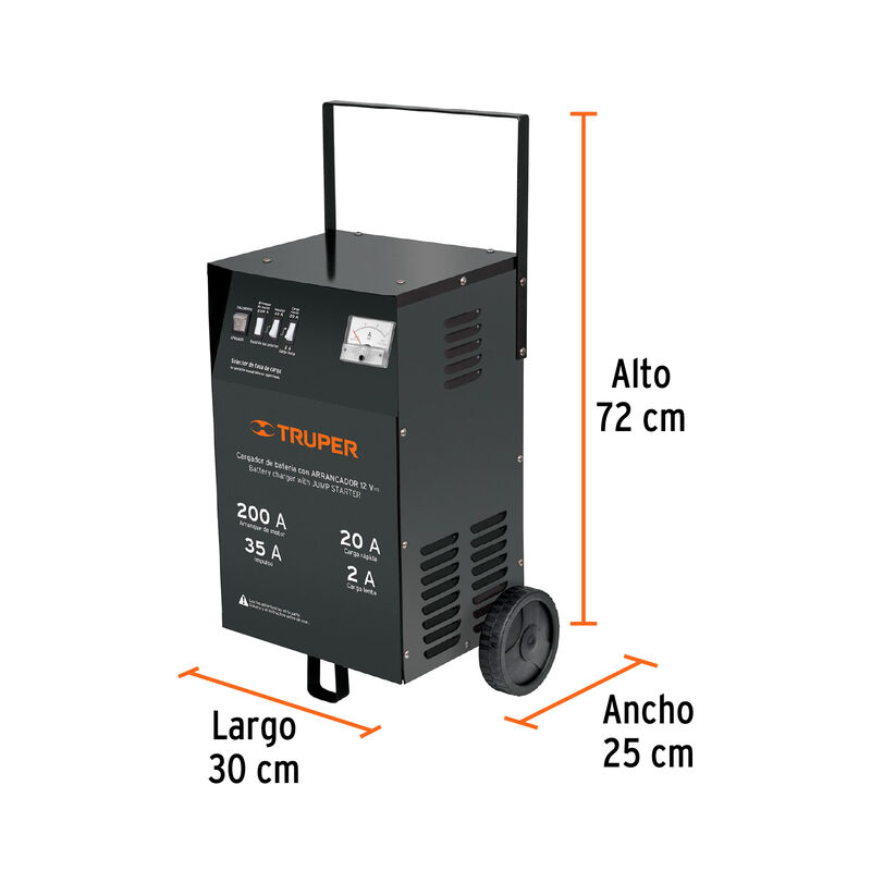 Cargador de 200 a para Bater&iacute;as de 12 V con Rue... image number null