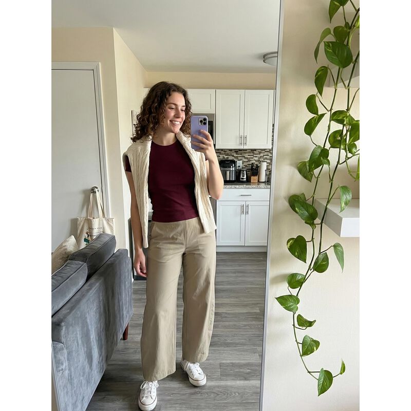 Pantalones Lomon Corte Barril Caqui M Stretch P... image number null