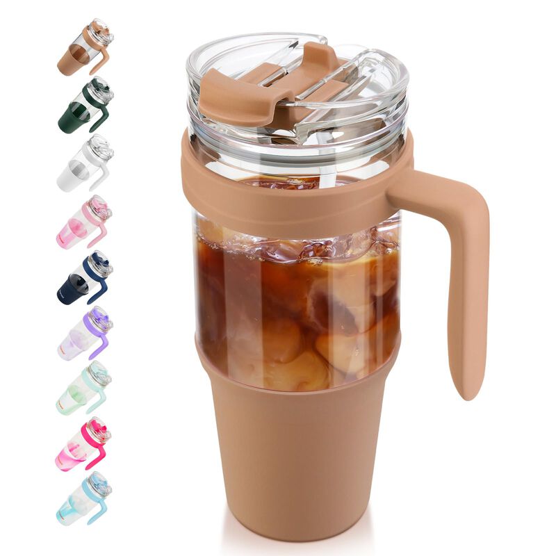 Vaso De Vidrio Tronco 1200 ml Con Pajilla Y Tap... image number null