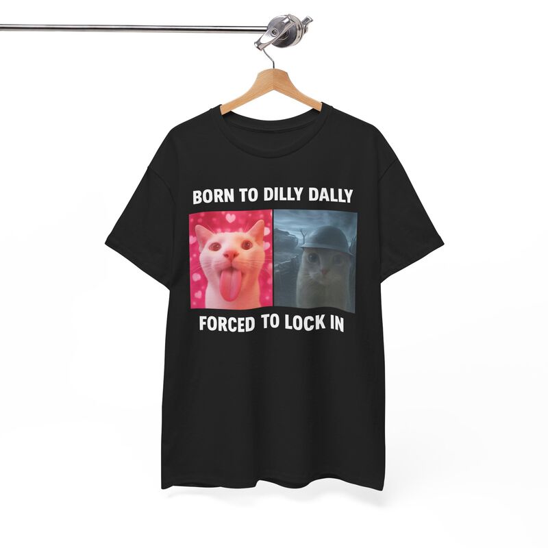 Camiseta Gen&eacute;rica de Meme de Gato Maldito - Neg... image number null