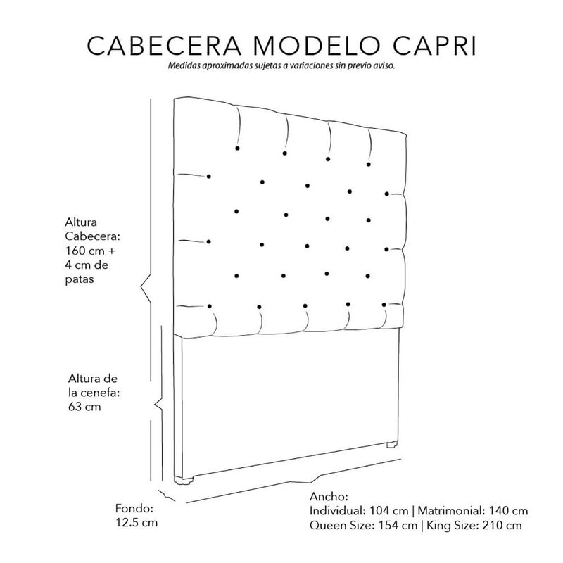 Cabecera Individual Dicasa Capri Azul Marino image number null