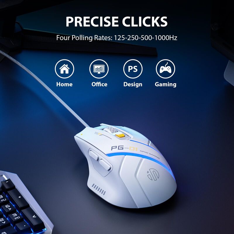 Rat&oacute;n Gaming Inphic Pg1 12800 DPI RGB 6 Botones... image number null
