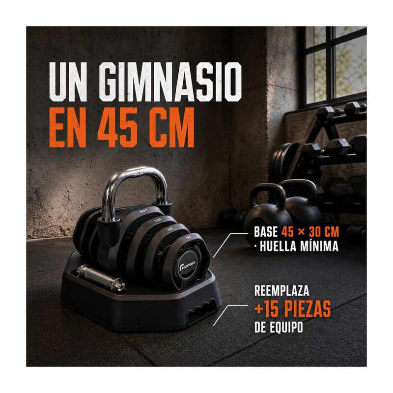 Set Pesa Rusa Ajustable 3en1 20kg Kettlebell Ma... image number null