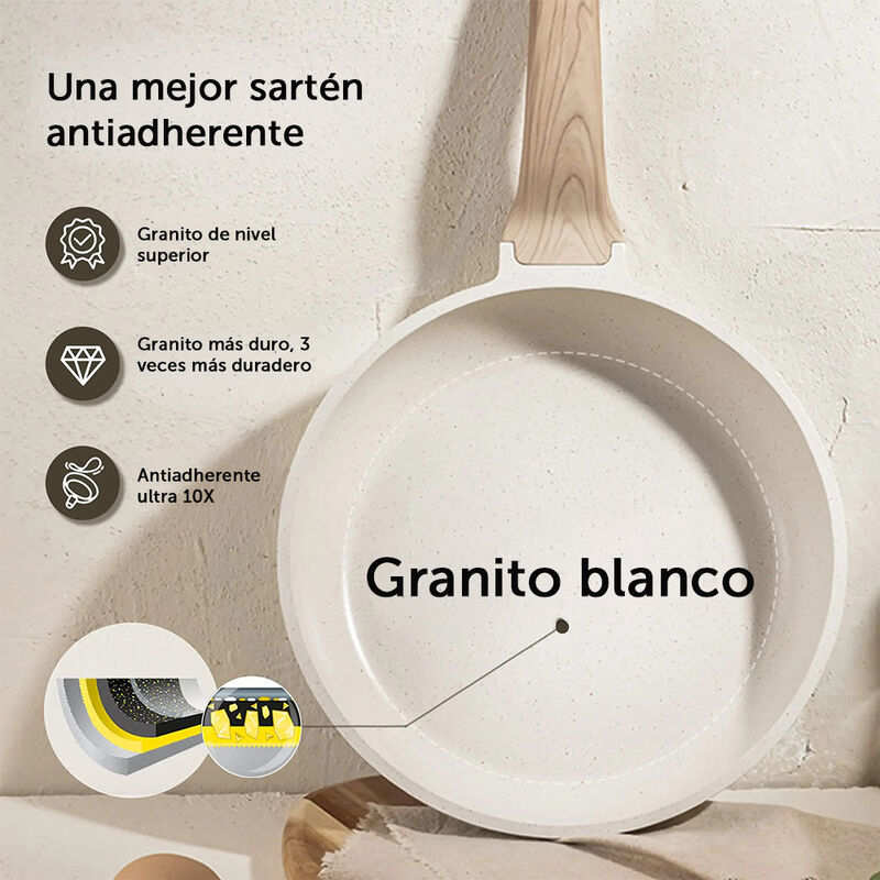 Batería de Cocina Brandtrendy Granito Blanco An... image number null