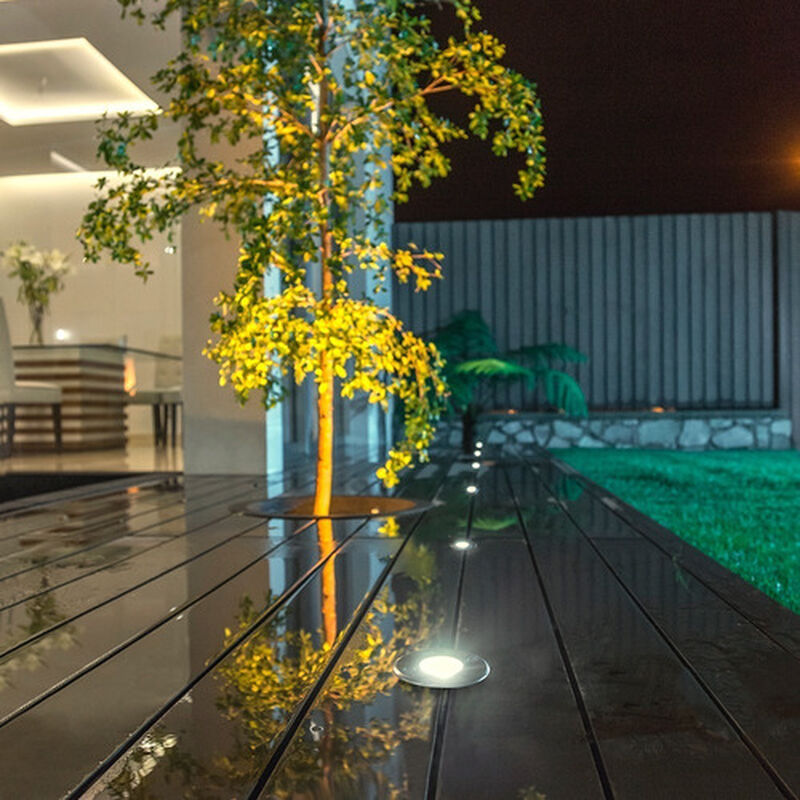 Lampara Empotrado Led Exterior Satinado 3w Luz ... image number null